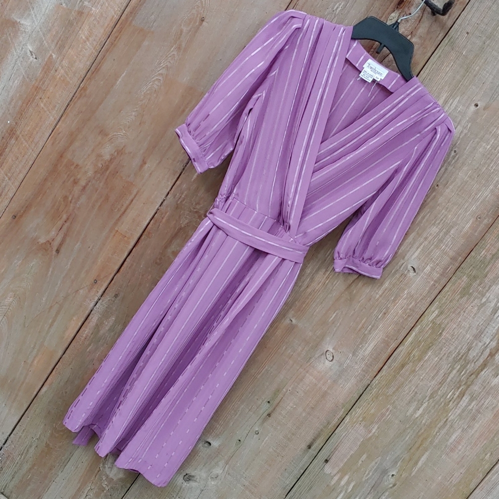 Vintage 60's Townhouse Purple Pleated Dress